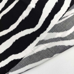 RESTST�CK 114 cm Viskosestoff Popelin Webware Zebramuster Animal Print, schwarz wei�