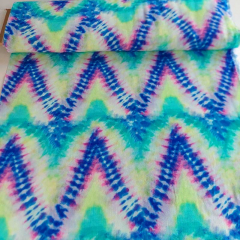 Viskose Krepp Stoff Batik Look Zickzackmuster Ethnomuster kobaltblau limegreen pink