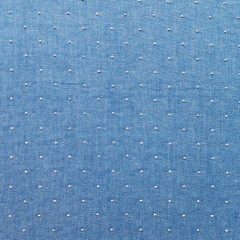 Jeansstoff kleine Glitzerpunkte Foliendruck 3 D, silber hellblau