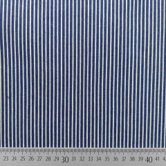 Jeans Stoff mit Stretch Streifen Meterware Denim, wei� dunkelblau