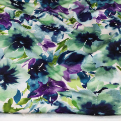 RESTST�CK 50 cm French Terry Sweatstoff Blumen Sommersweat, blau lila gr�n