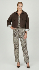 Viskose Jersey Stoff Leopardmuster, beige schwarz braun