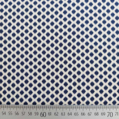 RESTST�CK 71 cm Viskose Satin Stoff Rauten Meterware seidig fein - marineblau cremewei� - Made in Italy - Deadstock