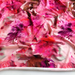 RESTST�CK 50 cm Viskose Jersey Stoff Blumen, pink rosa rot