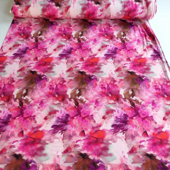 RESTST�CK 50 cm Viskose Jersey Stoff Blumen, pink rosa rot