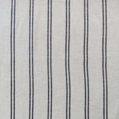 Viskose Leinen Slub Webware Doppestreifen, schwarz natur (beige)