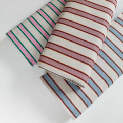 Canvas Stoff Streifen Leinen Optik, rosa gr�n natur