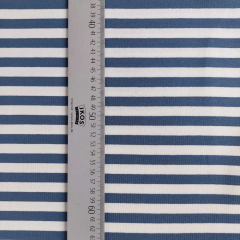 Sweatstoff French Terry Streifen 1 cm breit garngef�rbt, jeansblau wei�