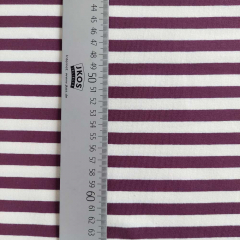 Sweatstoff French Terry Streifen 1 cm breit garngef�rbt, burgundy wei�