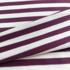Sweatstoff French Terry Streifen 1 cm breit garngef�rbt, burgundy wei�