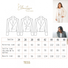 Papierschnittmuster TESS Blazerjacke doppelreihig - Clematisse Pattern
