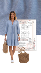 RESTST�CK 67 cm Viskose-Leinen Stoff weich fallend hellblau; Twill Sommerstoff f�r Blusen, Kleider & Hosen