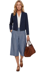 Webware mit Stretch Nadelstreifen, wei� jeansblau