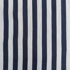 Musselin Stoff Streifen dunkelblau wei� Double Gauze Meterware