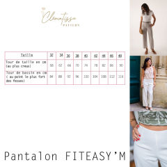 Papierschnittmuster FITEASY`M Damen Hose - Clematisse Pattern