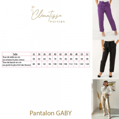 Papierschnittmuster GABY Damen Hose - Clematisse Pattern