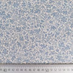 Baumwollstoff kleine Bl�tter Webware, hellblau naturwei�