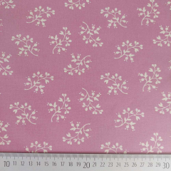 Baumwollstoff Blumenzweige Altrosa Naturwei�