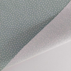 RESTST�CK 22 cm Baumwollstoff kleine Punkte Naturwei� Mintgr�n