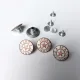Jeansknopf Hellbraun-Wei� mit Stern-Motiv – 5er Set zum Nieten