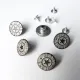 Jeansknopf Silber-Wei� mit Stern-Motiv – 5er Set zum Nieten