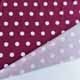 Viskosejersey Punkte 1,5 cm, wei� bordeaux