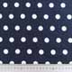 Viskosejersey Punkte 1,5 cm, wei� dunkelblau
