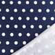 Viskosejersey Punkte 1,5 cm, wei� dunkelblau