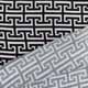 Viskose Satin Labyrinthmuster, Schwarz Hellbeige
