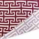 Viskose Satin Labyrinthmuster, Burgundy Hellbeige