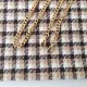 Jacquard Boucl� Karomuster Beige Dunkelbraun