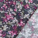 Viskose Stoff Blumen Druck Blusenstoff Webware, pink dunkelblau