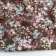 Viskose Stoff Blumen Druck Blusenstoff Webware, mauve blau dunkelbraun