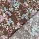 Viskose Stoff Blumen Druck Blusenstoff Webware, mauve blau dunkelbraun