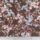 Viskose Stoff Blumen Druck Blusenstoff Webware, mauve blau dunkelbraun