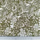 Viskose Borkenkrepp Stoff Blumen, Khakigr�n Wei�