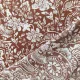 Viskose Borkenkrepp Stoff Blumen, Braun Wei�