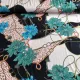 RESTST�CK 125 cm Viskose Satin Blumen Leomuster Ketten – schwarz