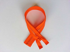 Rei�verschluss 35 cm teilbar, orange