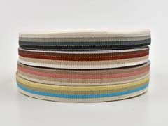Ripsband gestreift Glitzer 16 mm, dunkelbraun rotbraun
