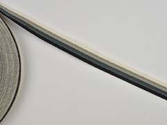 Ripsband gestreift Glitzer 16 mm, beige schwarz