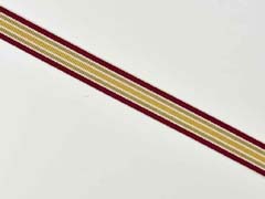 Ripsband Streifen 16 mm, bordeaux beige