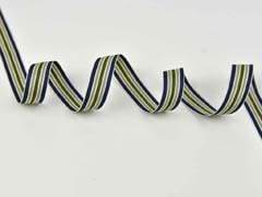 Ripsband Streifen 16 mm, navy grau gr�n
