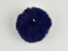 Kunstfellbommel Taschenanh�nger 6 cm, marineblau