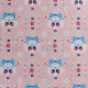 Jerseystoff V�gel Herzen Erdbeeren, rosa