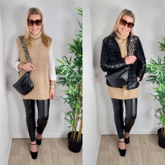 RESTST�CK 50 cm Hosenstretch Stoff Leggingsstoff Bengalin Kunstleder, schwarz