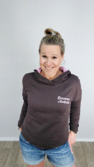 RESTST�CK 82 cm angerauter Sweat Stoff uni, dunkelbraun