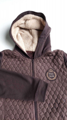 RESTST�CK 82 cm angerauter Sweat Stoff uni, dunkelbraun
