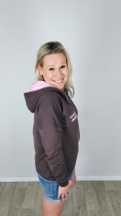 RESTST�CK 82 cm angerauter Sweat Stoff uni, dunkelbraun
