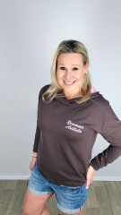 RESTST�CK 82 cm angerauter Sweat Stoff uni, dunkelbraun